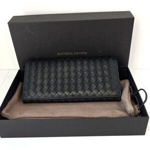 Bottega Veneta Black Intrecciato Leather Wallet